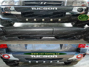 Hyundai Tucson 2005- губа перед+зад+пороги (компл.) №20687